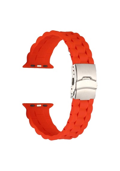 Apple Watch 42mm Uyumlu Silikon Kordon Krd-72 - Turuncu - T24509