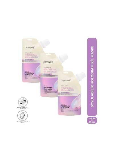 Dermokil Soyulabilir Hologram Kil Maske 50 Ml X 3 Adet