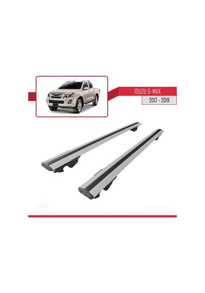 Isuzu D-max 2012-2019 Arası İle Uyumlu Hook Model Anahtar Kilitli Ara Atkı Tavan Barı Gri