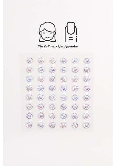 Gümüş Işıltılı Taşlı Yüz Ve Tırnak Sticker