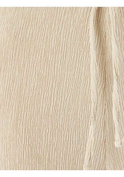 Koton Beli Bağcıklı Rahat Kalıp Geniş Paça Pantolon Bej 5sal40047ık Ekru