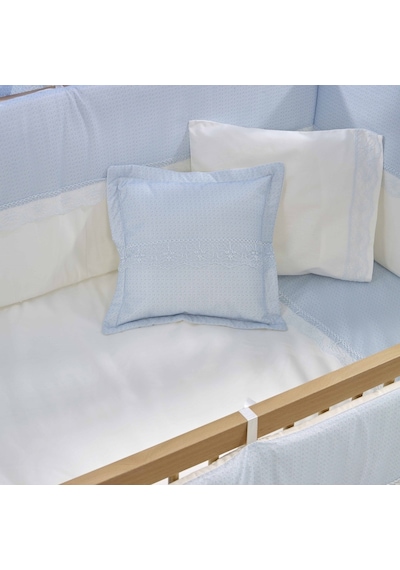 Meltem Kids Mondo Sallanır Ahşap Anne Yanı Beşik - 60x120 CM (Naturel-Mavi) Mavi