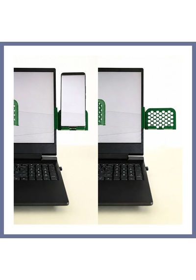 Bezos 3d Baskı Monitor Telefon Tutucu - Petek Desenli Laptop Kenar Telefon Tutucu-yeşil Dlra Standart