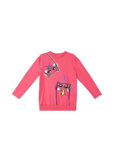 Denokids Kanka Kediler Kız Çocuk T-shirt Tayt Takım