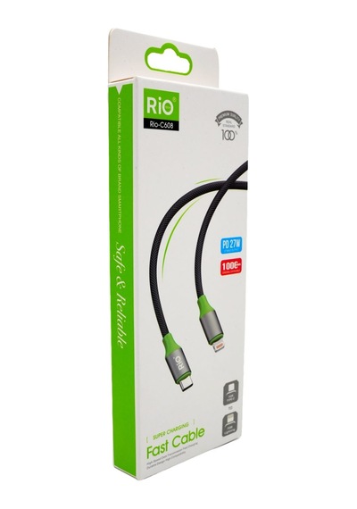 Rio Tech Pd 27w Hızlı Şarj Ve Veri Aktarım Usb Type-c To Lightning Kablo 1m