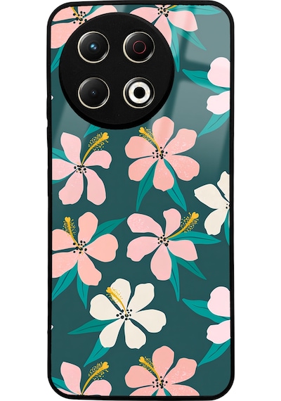 Tecno Spark 30 Pro Leaf Flovers Tasarımlı Glossy Telefon Kılıfı Çok Renkli