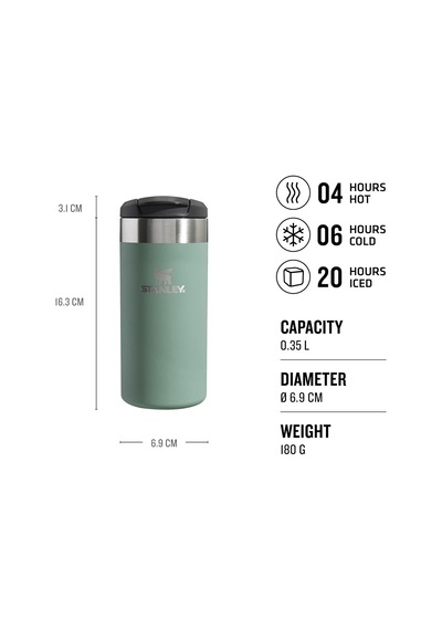 The Aerolight Transit Mug Termos 0.35 Litre - Yeşil Shale Metallic Paslanmaz Çelik Çok Renkli