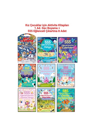 1 Ad. Dev Boyama + Kız Çocuklar İçin 555 Eğlenceli Çıkartma Seti 8 Ad.- Dünya, Ejderhalar, Kediler Ve Köpekler, Periler, Prenses Sarayı, Hayvanlar, Deniz Kızlarının Dünyası, Denizin Derinliklerinde 1 Ad. Dev Boyama + Kız Çocuklar İçin 555 Eğlenceli Çıkartma Seti 8 Ad.- Dünya, Ejderhalar, Kediler Ve Köpekler, Periler, Prenses Sarayı, Hayvanlar, Deniz Kızlarının Dünyası, Denizin Derinliklerinde