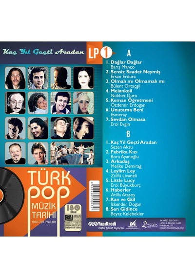 Türk Pop Müzik Tarihi 1960-70'lı Yıllar / Lp Vol.1 Renkli Plak