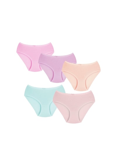 New Lilla 022 Kız Çocuk Basic Mix 5'li Külot Paketi 022-v1-mix Colors Çok Renkli