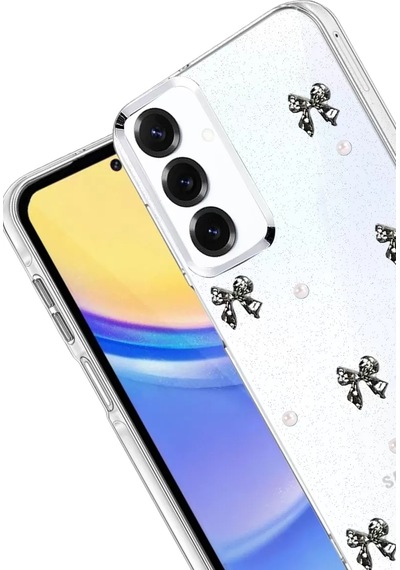 Newface Samsung Galaxy S25 Plus Fiyonk Desenli Kapak - Desen 8 Beyaz