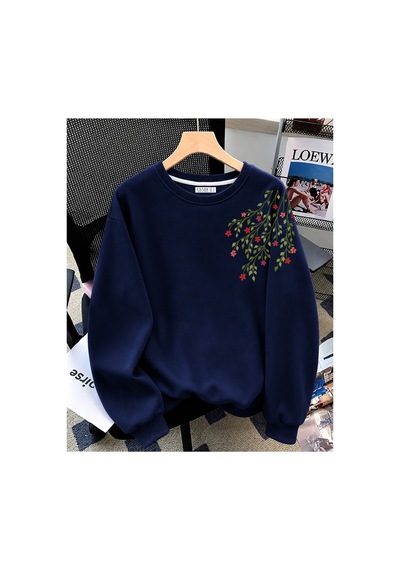 Esade Kadın Dal Çiçek Kırmızı Kol Baskılı Rahat Kalıp Bisiklet Yaka Lacivert Sweatshirt Lacivert Esade Kadın Dal Çiçek Kırmızı Kol Baskılı Rahat Kalıp Bisiklet Yaka Lacivert Sweatshirt Lacivert