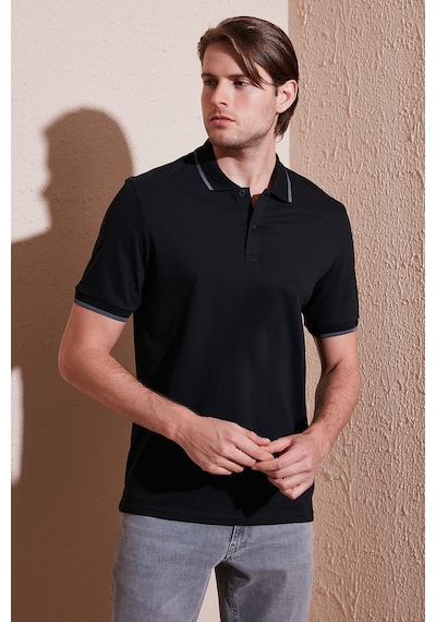 Buratti Pamuklu Regular Fit Erkek Polo Yaka T Shirt 5902063 Siyah