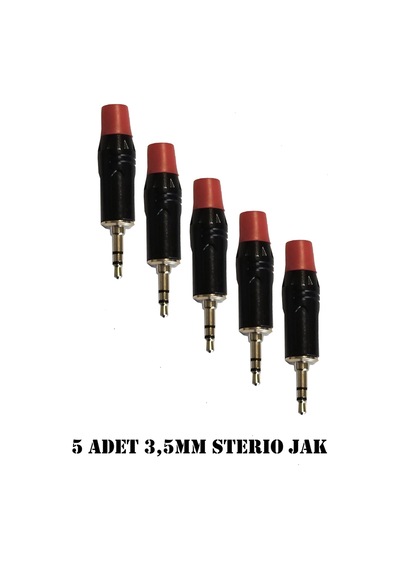 3.5 Mm Stereo Çivi Jak Lehim Tipi Fiş Kulaklık Aux Bilgisayar Ses Kablosu Giriş Tamir Jakı 5 Adet