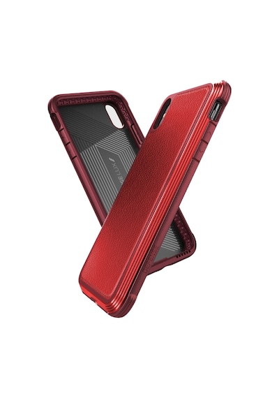 Apple Uyumlu iPhone Defense Xs Max Suni Deri Arka Koruma Kılıf Kırmızı Kirmizi