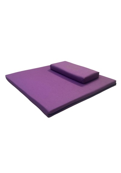 60x60 Meditasyon Minderi Seti İkili Yoga Meditasyon Minderi Lotus Çiçeği Baskılı Meditasyon Minderi Mor