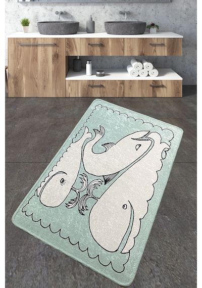 Helsinki Banyo Halısı Djt 70x120 cm Banyo Halısı Paspas Yıkanabilir Kaymaz