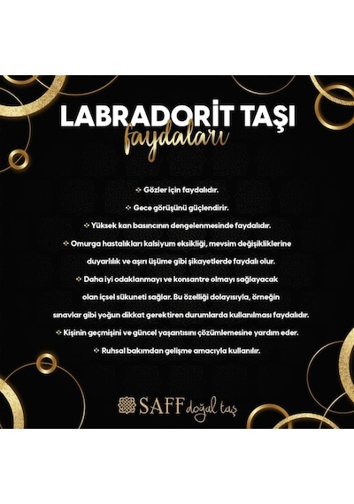 Saff Doğal Taş Labradorit Kolye  210356 Rose Gold