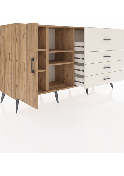 Kronos Konsol 4 Raflı 4 Çekmeceli Tek Kapaklı 176x59x99 Çam-çam/ Çam-çam/aytaşı Kronos Konsol 4 Raflı 4 Çekmeceli Tek Kapaklı 176x59x99 Çam-çam/ Çam-çam/aytaşı