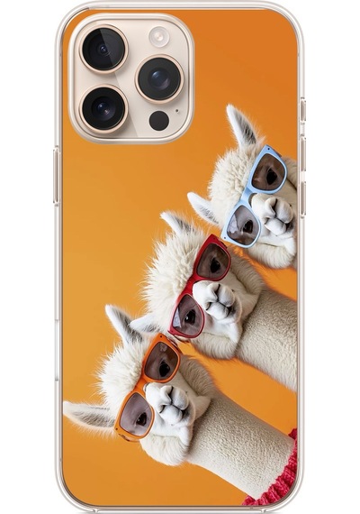 İphone 16 Pro Max Uyumlu Lamalar Baskılı Silikon Kılıf