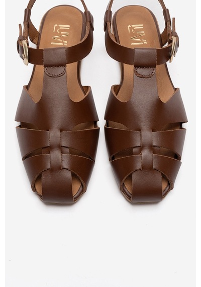 Luvi Shoes Jandor Kahverengi Hakiki Deri Kadın Sandalet