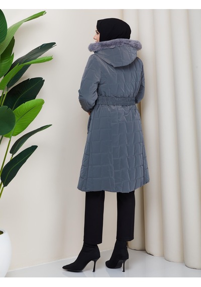 Eslemnur Nova Kumaş Şişme Mont 100cm Füme
