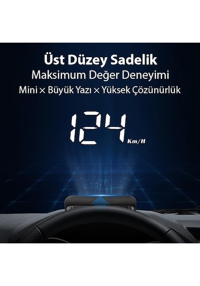 Ally M3 Hud Obd2 Head-up Display Dijital Hız Göstergesi E-obd Ve Gps Destekli Obd Arayüzlü - Alarmlı Ön Cam Ekran