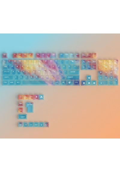 Nebula Bulutu Keycaps Renkli Sisli Mekanik Rgb Klavye Tuş Takımı Kırmızı
