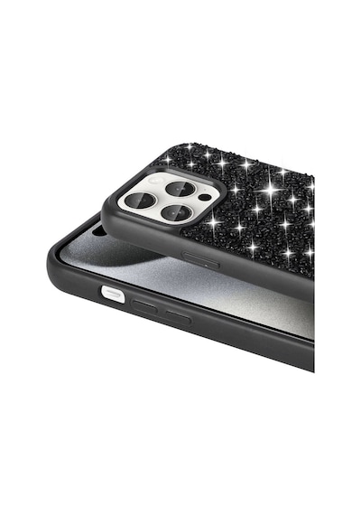 Apple Uyumlu iPhone  15 Pro Max Kılıf Parlak Taşlı Tasarım Zore Linea Kapak