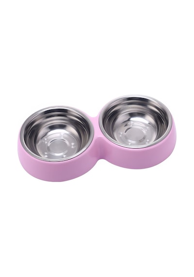 600 Ml Çelik Kaplı Ve Plastik Mor Kaymaz Taban Kedi Köpek Mama Ve Su Kabı Mt283mr