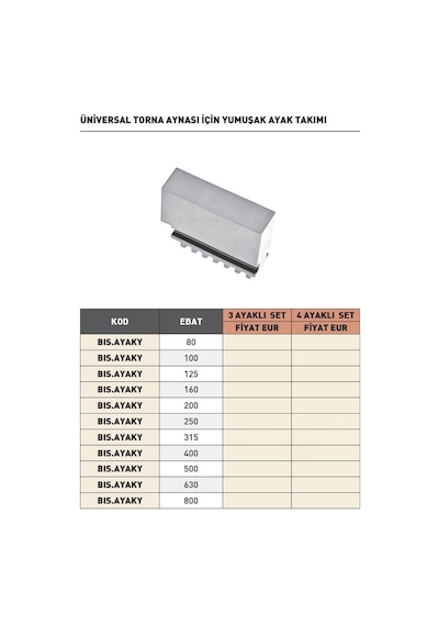 Fett 100mm Bison 3 Ayaklı Set Yumuşak Ayak Takımı