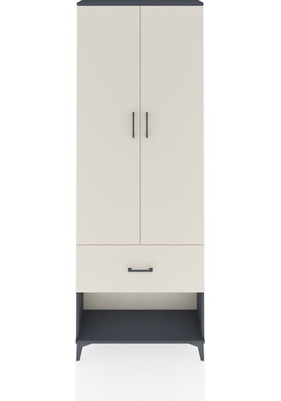 Arges Dolap Tek Raflı Tek Çekmeceli Tek Askılı 88x30x243 Antrasit-aytaşı Antrasit