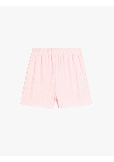 Koton Beli Lastikli Dokulu Basic Şort Pembe 5skg40119ak Gül Çok Renkli Koton Beli Lastikli Dokulu Basic Şort Pembe 5skg40119ak Gül Çok Renkli
