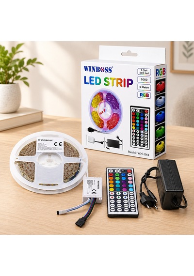Rgb 5050 Smd Led Şerit 5m 54 Led/m Kumandalı Adaptor Sec-Kumanda-Metraj Seç Yok-Kumanda-Yok