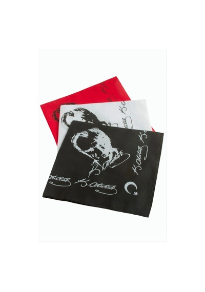 Atatürk İmzalı Desenli Keten Bandana 50 50