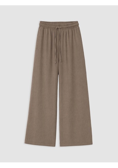 Lcw Modest Haki Beli Lastikli Kadın Geniş Paça Pantolon