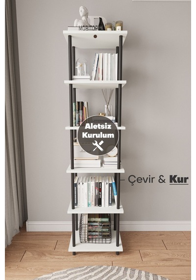 Çevir Kur 45 Cm Beyaz Kitaplık Beyaz Çevir Kur 45 Cm Beyaz Kitaplık Beyaz