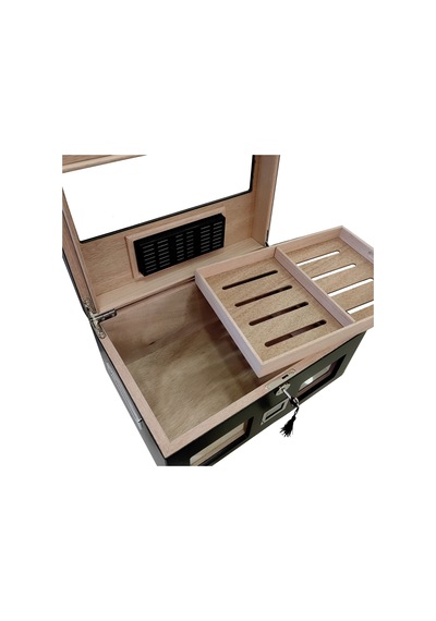 Falconetti Rc59sy Siyah 2 Katlı Camlı Dijital Humidor Puro Kutusu