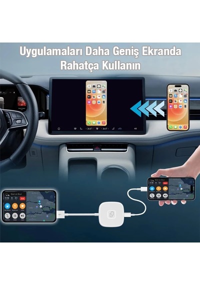 Apple iPhone Uyumlu Usb+lightning Carplay Mirror Adaptör Çevirici -youtube Netflix Tiktok Video Yansıtıcı- 5775