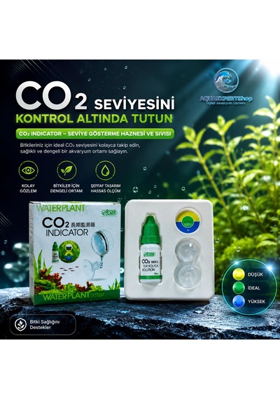 Ista Akvaryum Co₂ İndikatör Test Seti Cam Drop Checker + Co₂ Gösterge Solüsyonu Bitkili Akvaryum Karbondioksit Takip Aparatı