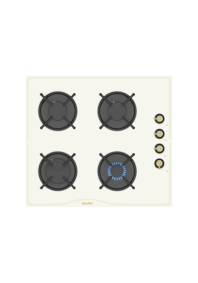 Simfer Retro Bej 2'li Cam Ankastre Set (3326 Ocak + 8716 Davlumbaz)