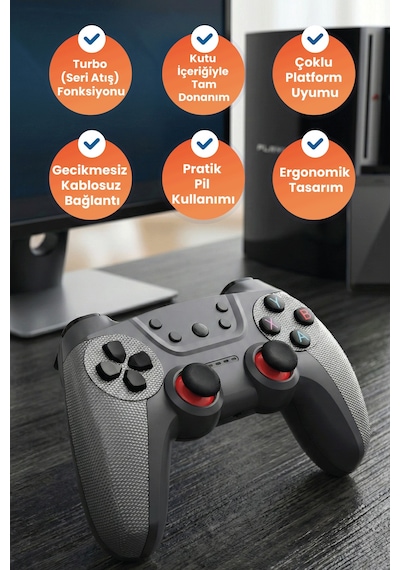 Xo Gp3 Turbo Özellikli Kablosuz Gamepad - Pc Ps3 Android Uyumlu Seri Atış Modu