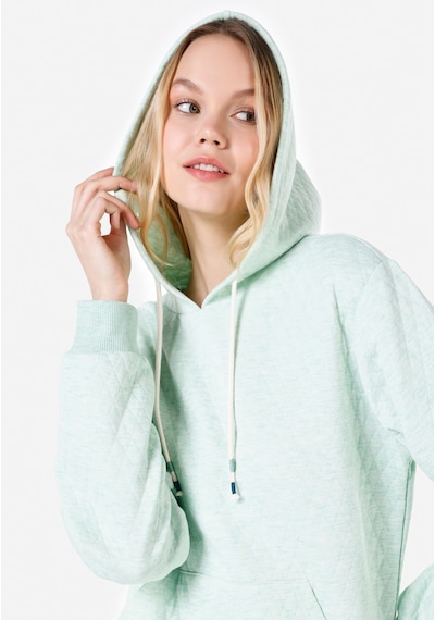 Colins Regular Fit Kapüşonlu Düz Kadın Yeşil Sweatshirt Cl1067255 Q1.v1 Mnm Mint Melange