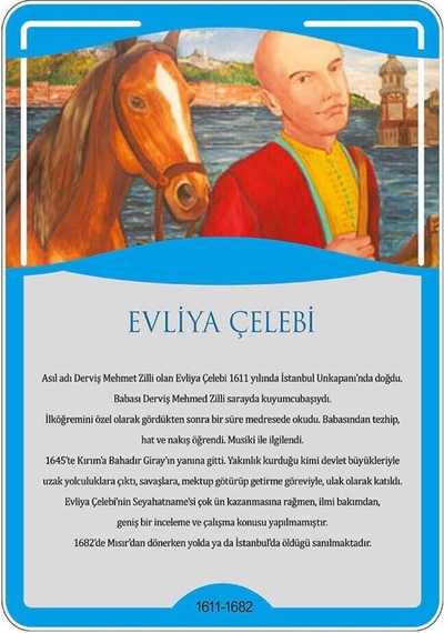 Türk Büyükleri - Evliya Çelebi Afişi