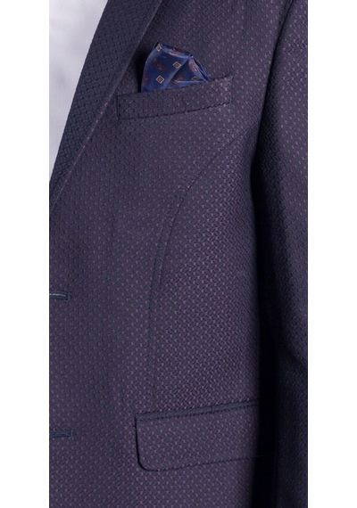 Sposo G-207 Dar Kalıp Desenli Mor Erkek Blazer Ceket Mor