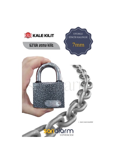 Kale Gri Asma Kilit 63mm En Büyük Boy