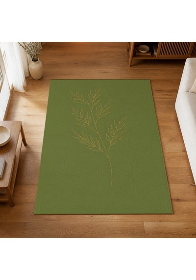 Kartela Halı Evo Halı Jüt Taban Dokuma Halı Yeşil - 120 X 180 Cm
