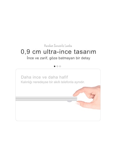 Shopytech 50 Cm Manyetik Şarjlı Led Dolap/tezgâh Altı Lamba Hareket Sensörlü 3 Renk Kısılabilir Usb Çok Renkli