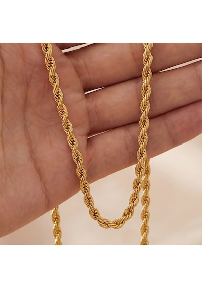 Ferizz Ferizz Altın Kaplama 2,5Mm Kalınlıkta Unisex Burgu Zincir Gümüş