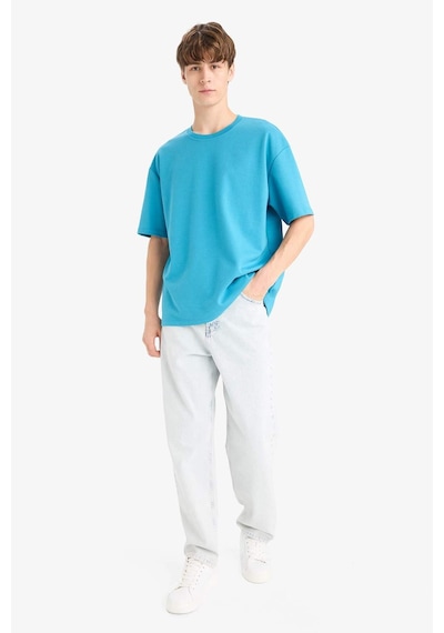 Defacto Oversize Geniş Kalıp Ütü Gerektirmeyen Bisiklet Yaka Kısa Kollu Basic Düz Ağır Kumaş Tişört X3926az25spbe833 Mavi Defacto Oversize Geniş Kalıp Ütü Gerektirmeyen Bisiklet Yaka Kısa Kollu Basic Düz Ağır Kumaş Tişört X3926az25spbe833 Mavi